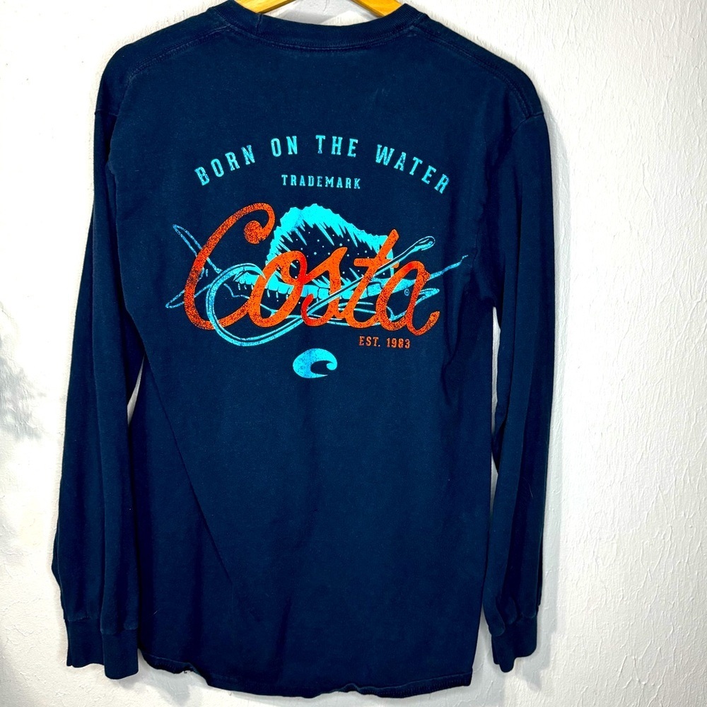 Men’s Navy Costa Long Sleeve Shirt Size Medium